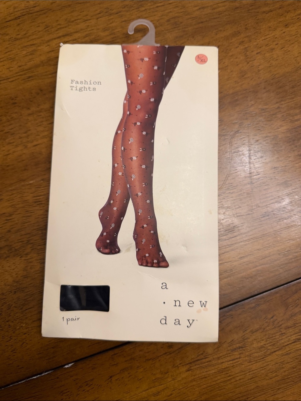 a new day Black Floral Sheer Tights